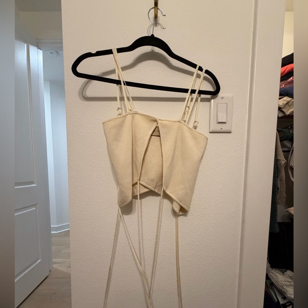 Aya Muse Cream Crop Top